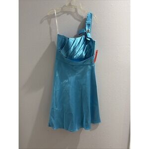 Star Box Dress Womens Medium Teal One Shoulder NWT